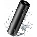 Siyah Dokunmatik Ekranlı Sıcaklık Göstergeli Demleme Üniteli Vakum Pedli Akıllı Termos 10 Saat Soğuk 12 Saat Sıcak Özellikli Çift Katmanlı Paslanmaz 304 Çelik 500 ml (BPA İÇERMEZ)