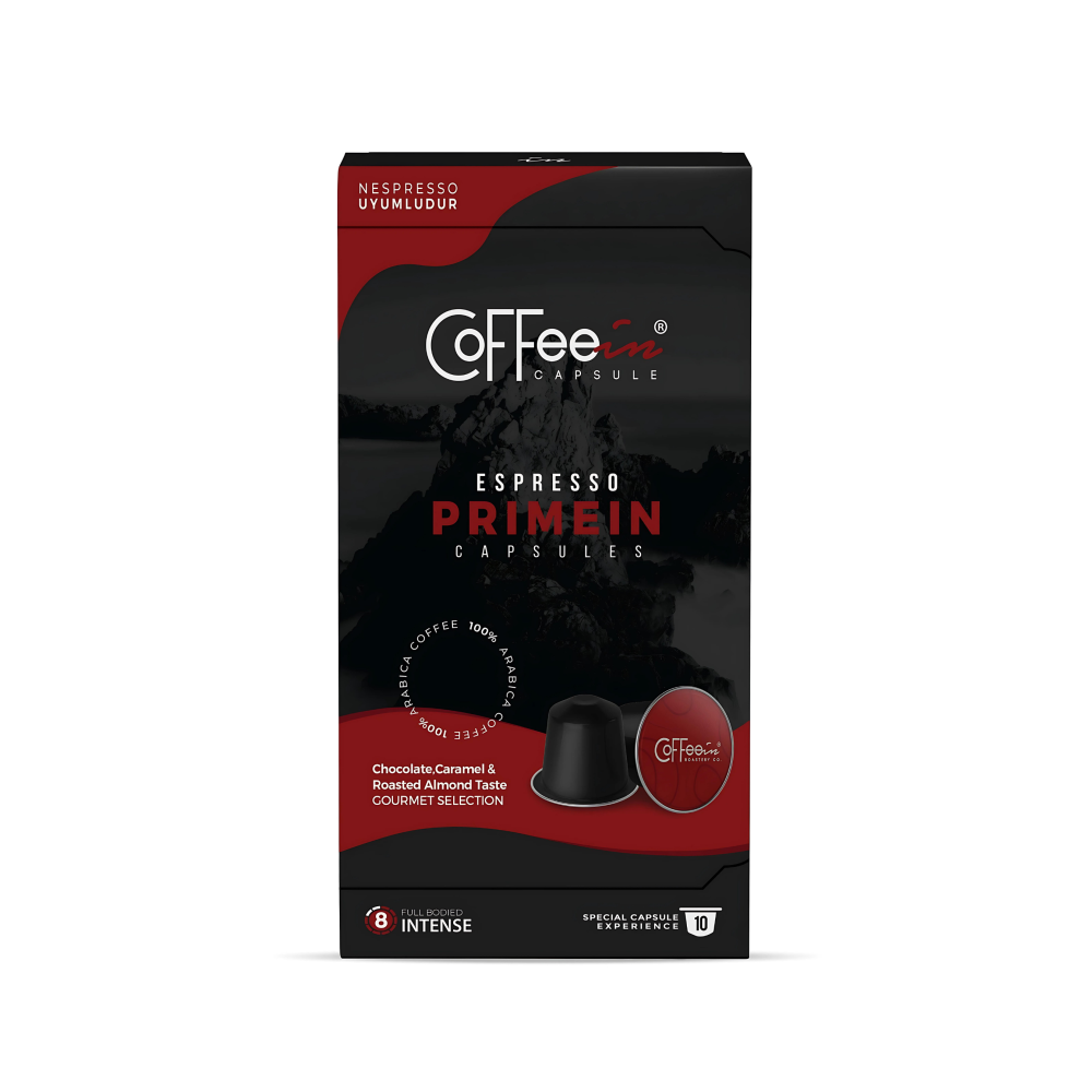 Coffeein Espresso Primein Aluminium Nespresso Kapsül Kahve 10'lu (Nespresso Uyumlu) %100 Arabica
