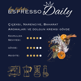 Espresso Daily Çekirdek Kahve Yüksek Çekirdek Kalitesi 18/19 Elek Medium Roast 1000 gr