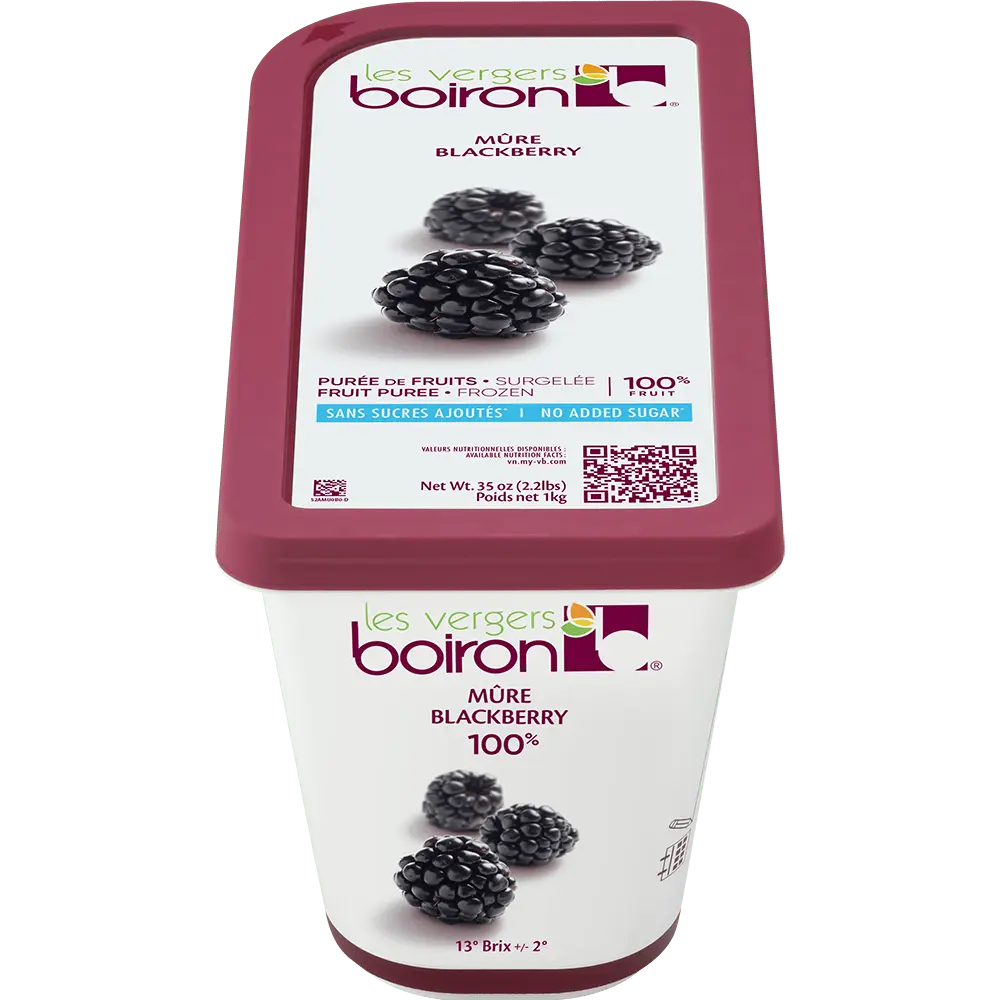 Les Vergers Boiron Donuk Böğürtlen (Blackberry) Püresi 1000 Gr %100 Meyve Katkı Maddesiz Şeker İlavesiz