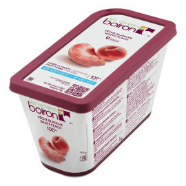 Les Vergers Boiron Donuk Beyaz Şeftali (White Peach) Püresi 1000 Gr %100 Meyve Katkı Maddesiz Şeker İlavesiz