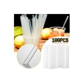 Coffeein Bubble Tea Pipet 100lü 22 Cm Kalın Pipet Altı Kesik 