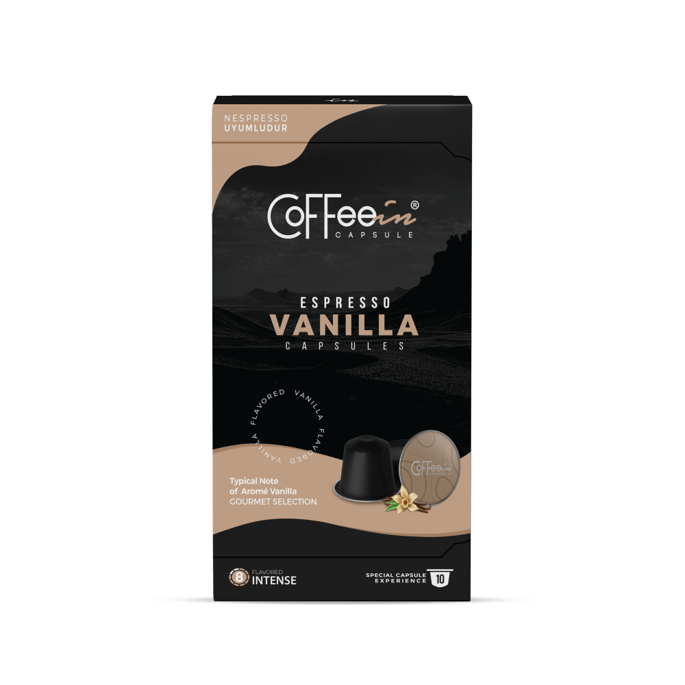 Coffeein Espresso Vanilya Aroma Aluminium Nespresso Kapsül Kahve 10'lu (Nespresso Uyumlu)