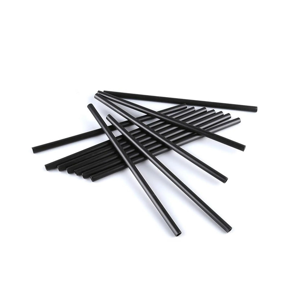 Coffeein Plastik (Kıl) İnce Kokteyl Pipeti Siyah 14 cm - 300 Adet