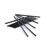 Coffeein Plastik (Kıl) İnce Kokteyl Pipeti Siyah 14 cm - 300 Adet