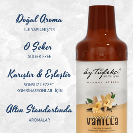 By Tüfekçi Gourmet Serıas Karamel Aromalı Şekersiz Kokteyl, Pasta Ve Kahve Şurubu 750 ML Doğal Aroma